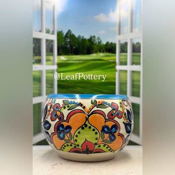 Jordana (MD) Talavera Handmade Multi Colored Ceramic Planter Pot - Picture 4 of 8